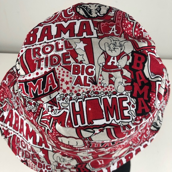 Pop Art Graffiti Bucket Hat of Alabama Roll Tide Fabric NWT Handmade Reversible - Picture 3 of 8